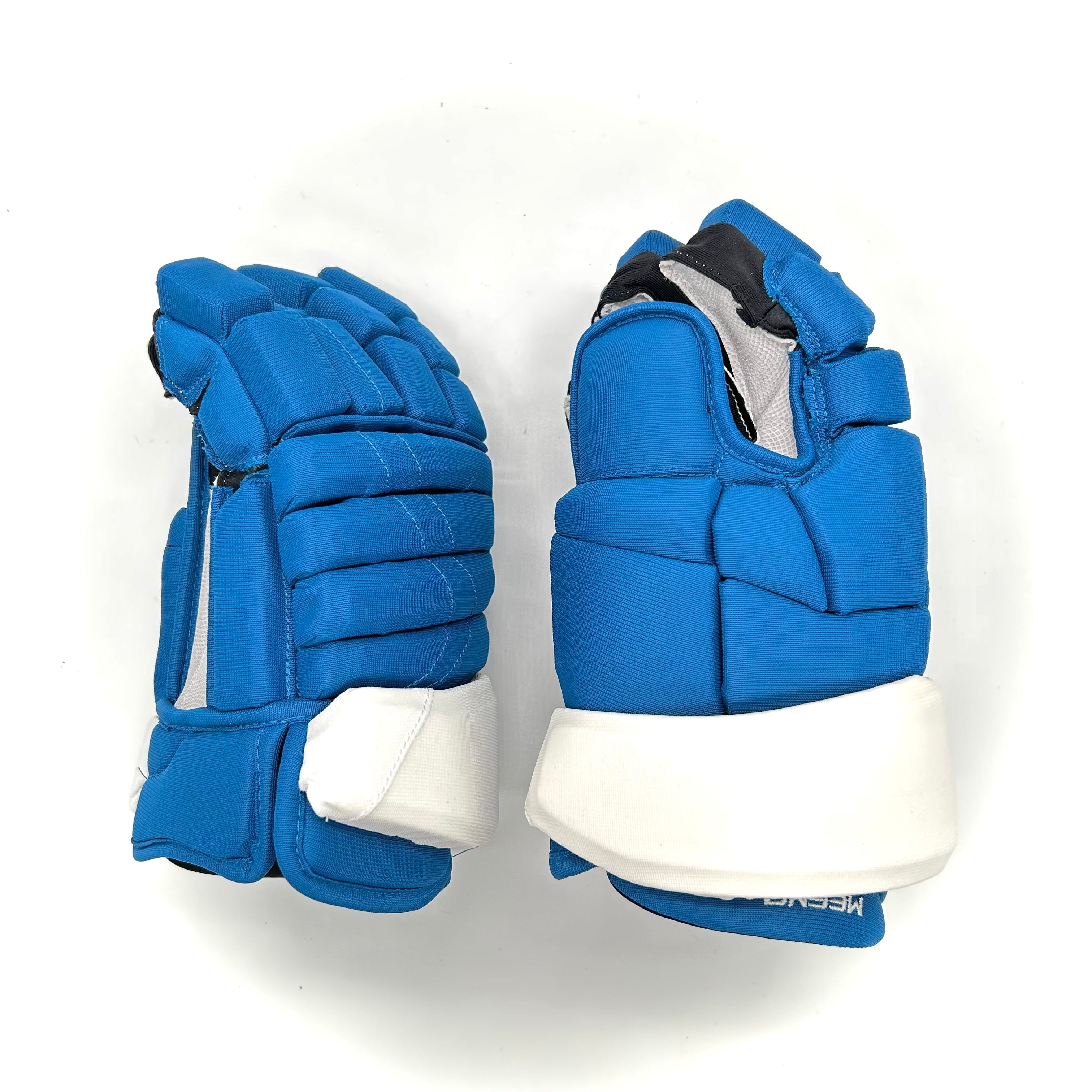 Warrior Alpha DX - Gant NHL Pro Stock - Jayson Megna (Bleu/Blanc) *Sans logo*